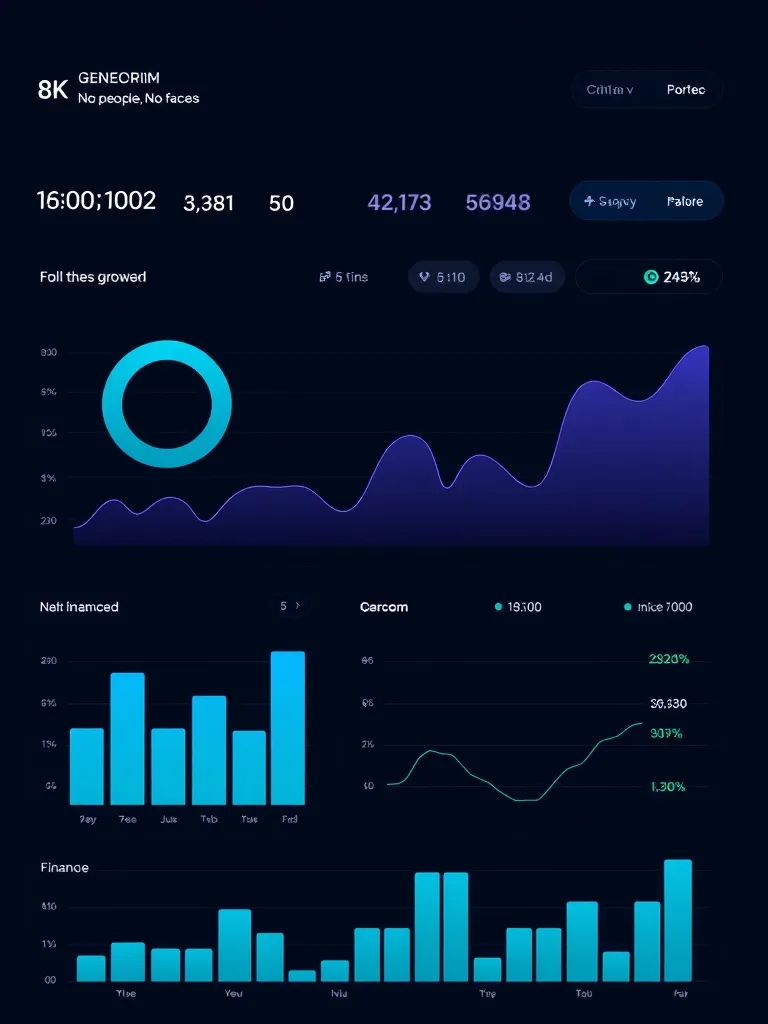 A minimalist digital dashboard showing financial growth grap